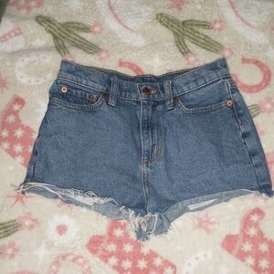 PINK Victoria's Secret Distressed Blue Jean Shorts